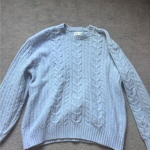 Hollister Gray Crew Neck Cable Knit Sweater